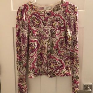 AnnTaylorLOFT Paisly patterns longsleeve cardigan